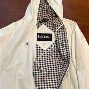 Totes Cream Hooded Jacket with Checkered Lining